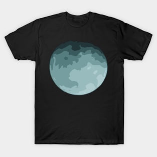 Abstract Blue Fire Moon T-Shirt